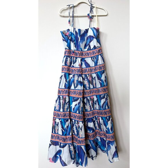 farm rio off white blue foliage midi dress | Dresses | Nwt Farm Rio Offwhite and everything in between smarttag_length_filter:Midi Size:US 9 / EU 42 Origin of White Gold